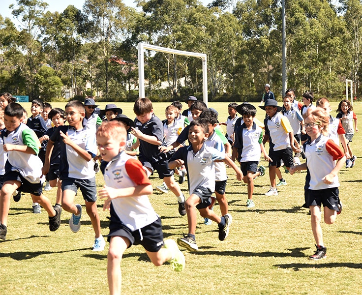 School students running in the cross country race