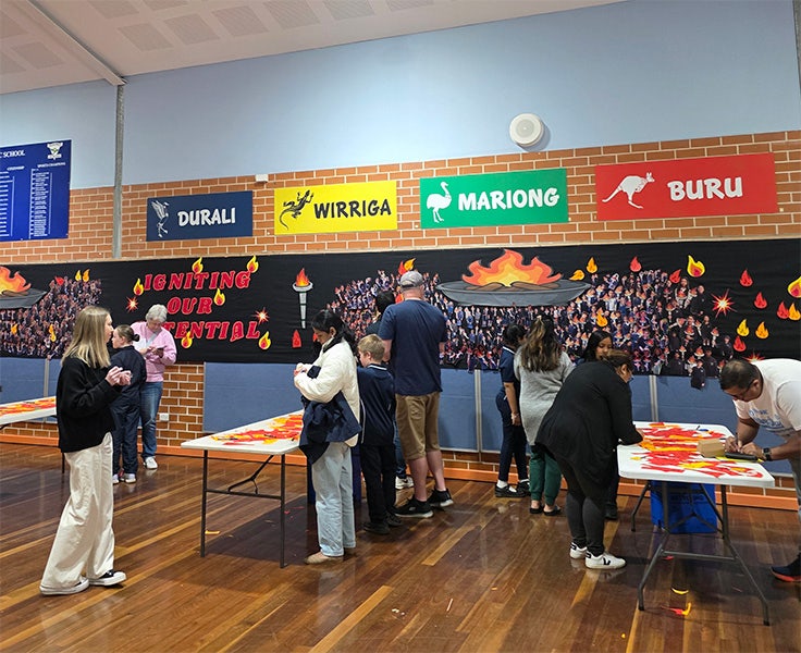 Parents and students at the school open day