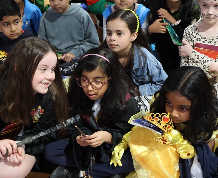 Students dressed as book characters for Book Week